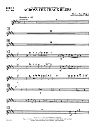 Across the Track Blues: E-flat Baritone Saxophone