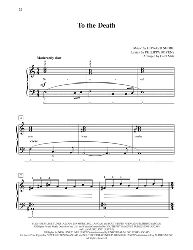 To The Death (from The Hobbit: The Battle of the Five Armies) (arr. Carol Matz)