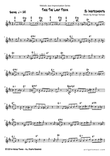 Melodic Jazz Improvisation Series: Take The Last Train (Bb instruments)