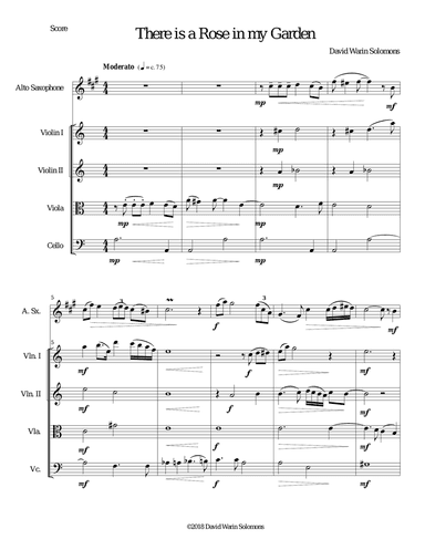 There is a Rose in my Garden for alto saxophone and strings