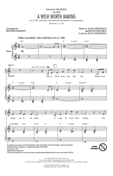A Wish Worth Making (from Wish) (arr. Roger Emerson)