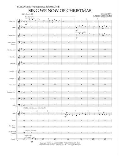 Sing We Now of Christmas (arr. Larry Kerchner) - Conductor Score (Full Score)