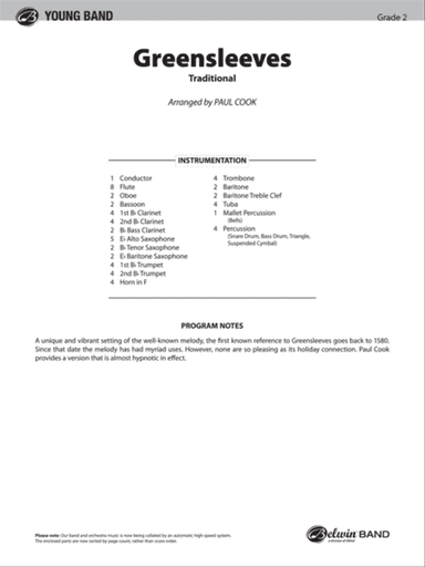 Greensleeves: Score