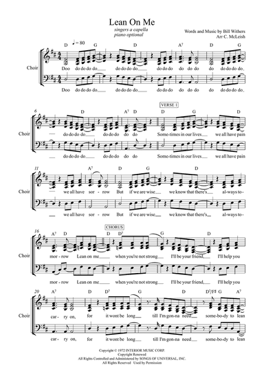 Lean on Me (arr. Craig McLeish)