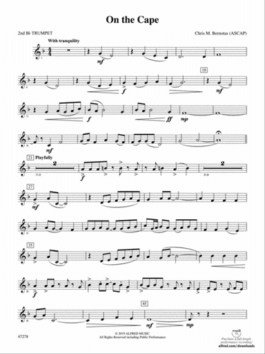 On the Cape: 2nd B-flat Trumpet