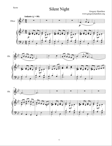 Silent Night for Oboe and Piano