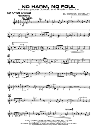 No Harm, No Foul: 2nd B-flat Tenor Saxophone
