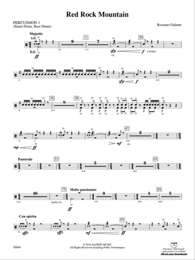 Red Rock Mountain: 1st Percussion