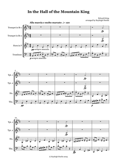 In the Hall of the Mountain King by Edvard Grieg - Brass quartet