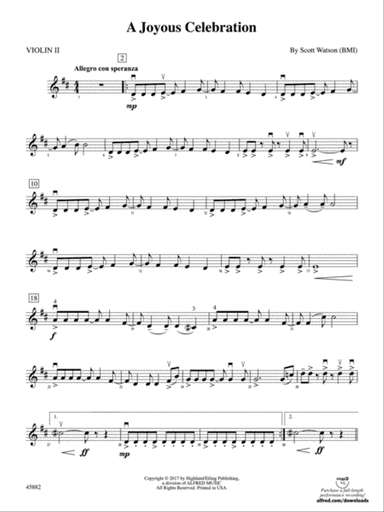 A Joyous Celebration: 2nd Violin
