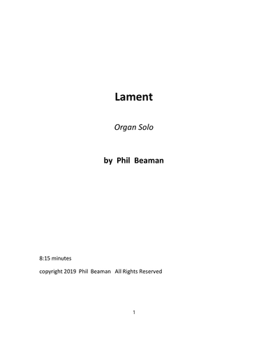 Lament - organ solo