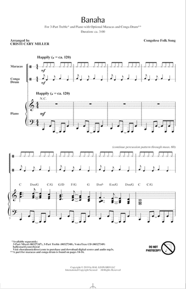 Banaha (arr. Cristi Cary Miller)