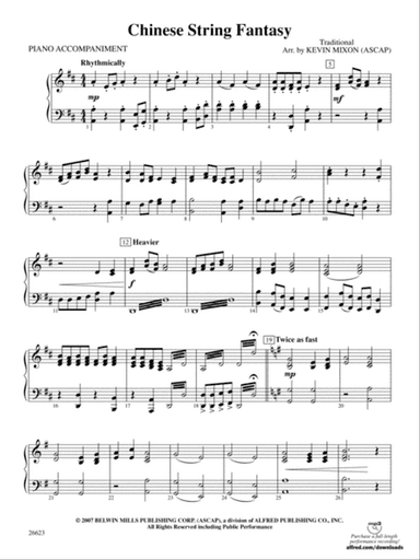 Chinese String Fantasy: Piano Accompaniment