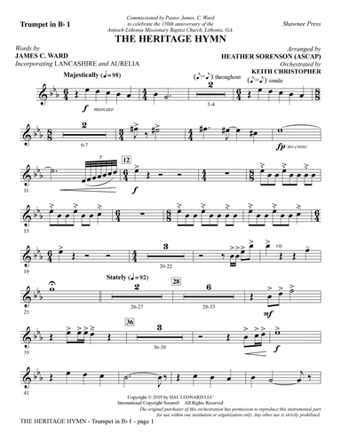 The Heritage Hymn (arr. Heather Sorenson) - Bb Trumpet 1