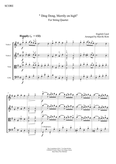 Ding Dong Merrily on high (For String Quartet)