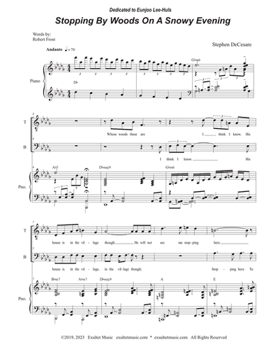 Stopping By Woods On A Snowy Evening (2-part choir - (TB)