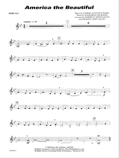 America, the Beautiful: 1st F Horn