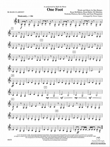 One Foot: B-flat Bass Clarinet