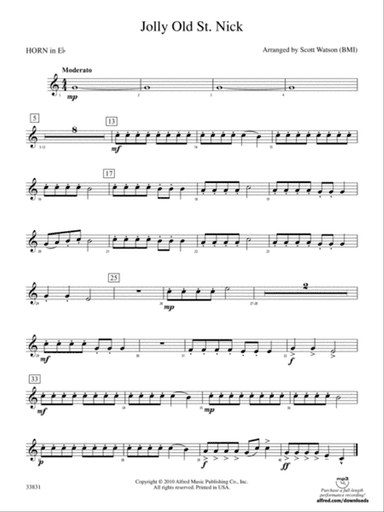 Jolly Old St. Nick: (wp) 1st Horn in E-flat