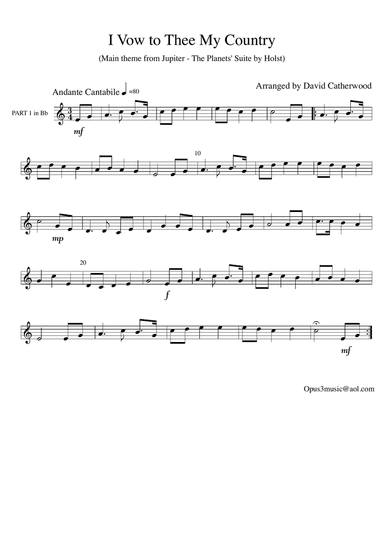 Four famous tunes by Elgar, Holst and Handel arranged for flexible ensembles by David Catherwood