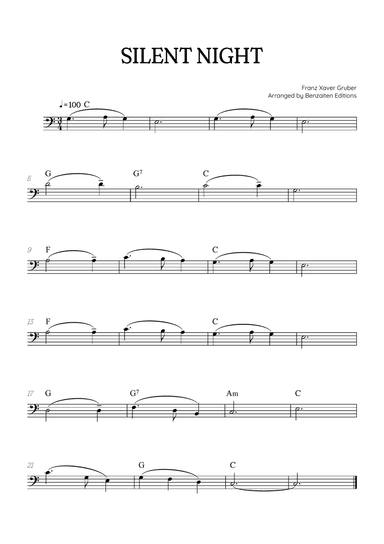 Silent Night • Christmas Song | tuba sheet music (chords)