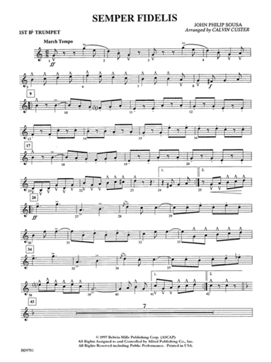 Semper Fidelis: 1st B-flat Trumpet