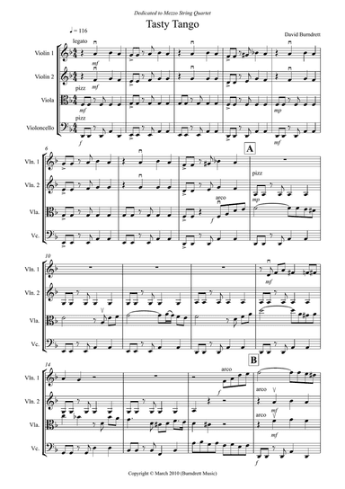Tasty Tango for String Quartet