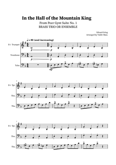 In The Hall Of The Mountain King - Brass Trio
