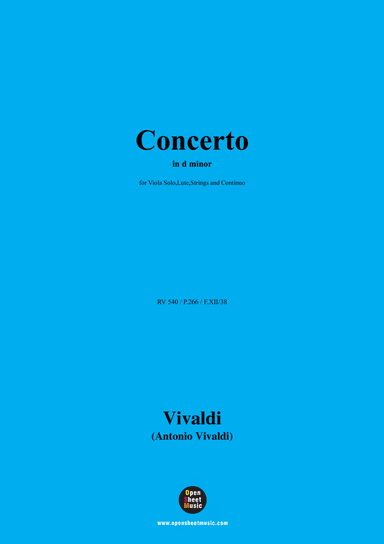 Vivaldi-Concerto,for Viola Solo,Lute,Strings and Continuo