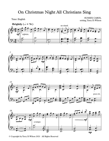 On Christmas Night All Christians Sing