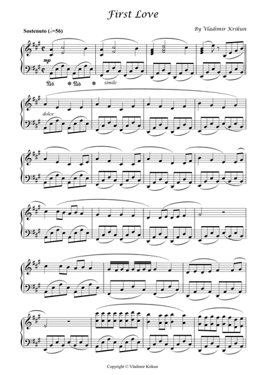 First love by Vladi Krik for piano solo