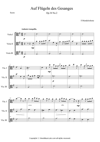 Auf Flugeln des Gesanges Easy Version in G