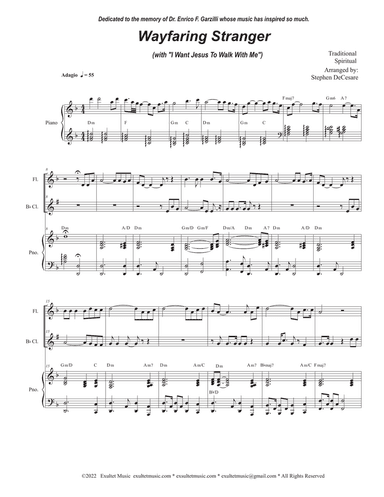 Wayfaring Stranger (with "I Want Jesus To Walk With Me") (Duet for Flute and Bb-Clarinet)