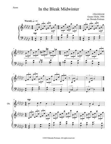 In the Bleak Midwinter (oboe/piano), arr. Brenda Portman