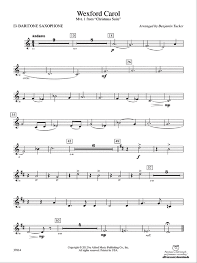Wexford Carol: E-flat Baritone Saxophone