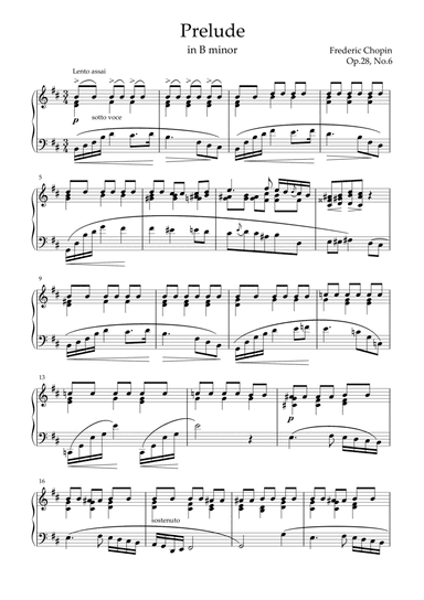 Frederic Chopin - Prelude in B minor