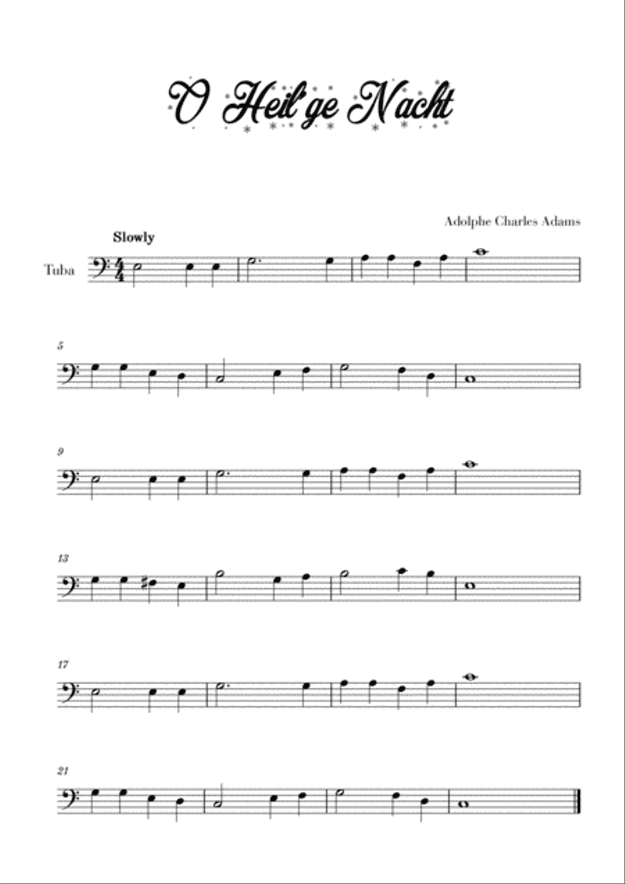 O Heil’ge Nacht (for Tuba)