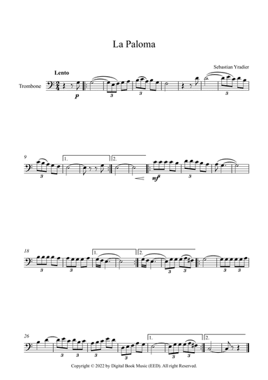 La Paloma - Sebastian Yradier (Trombone)