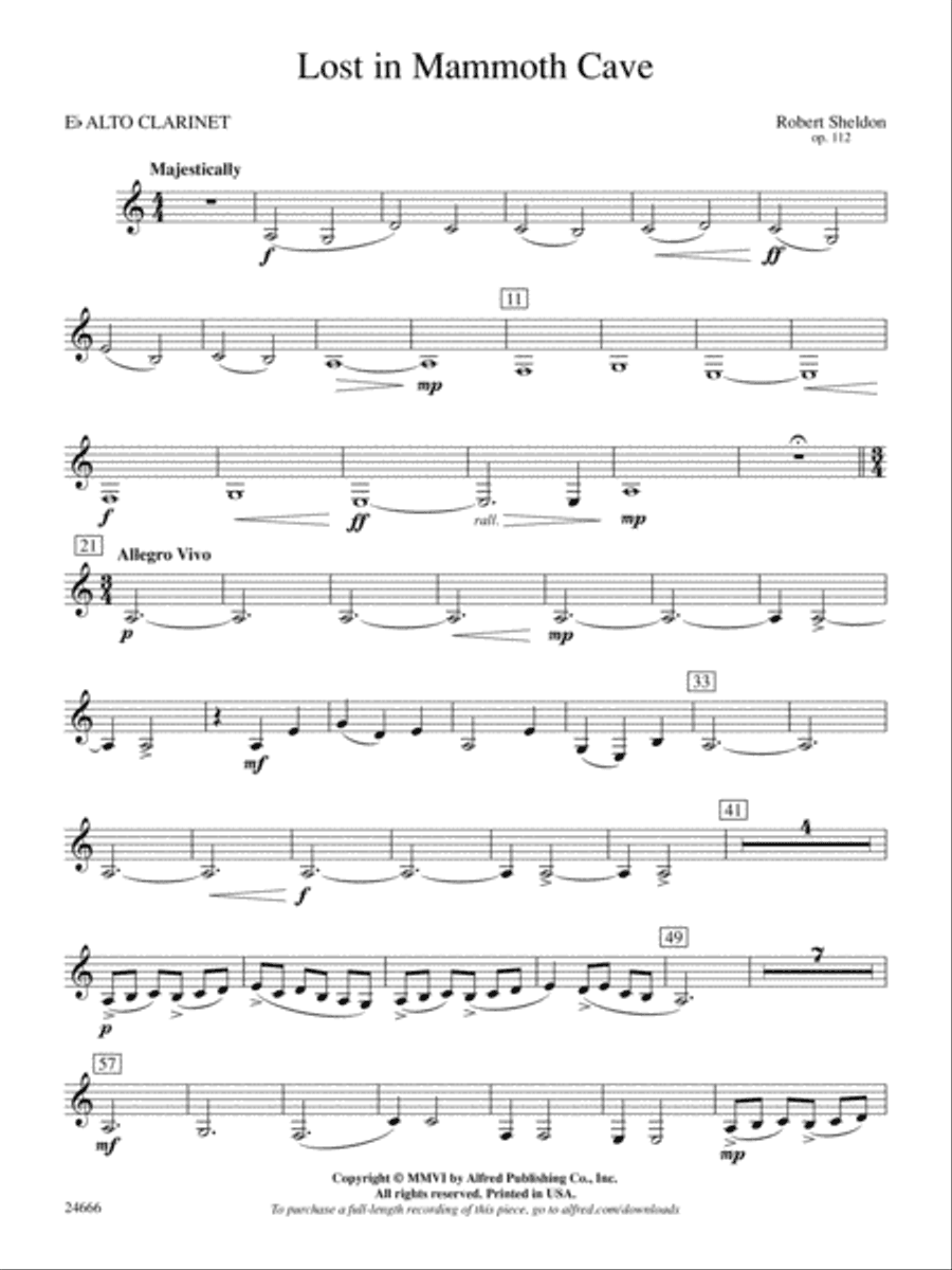 Lost in Mammoth Cave: E-flat Alto Clarinet