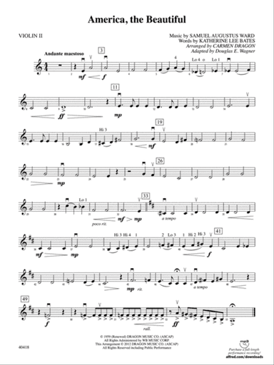 America, the Beautiful: 2nd Violin