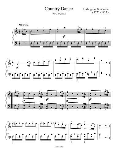 Beethoven Country Dance in C Major WoO14, No.1