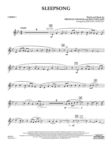 Sleepsong (arr. Michael Sweeney) - F Horn 1