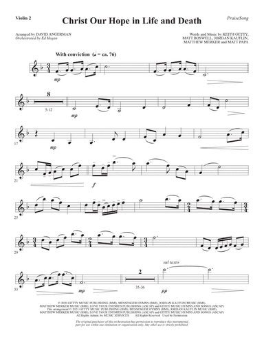 Christ Our Hope In Life And Death (arr. David Angerman) - Violin 2