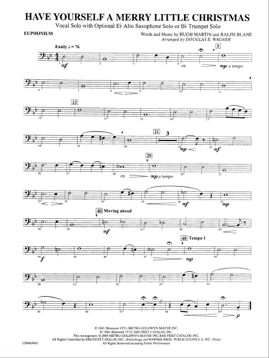 Have Yourself a Merry Little Christmas (Vocal Solo with Opt. E-Flat Alto Saxophone Solo or B-Flat Trumpet Solo): Baritone B.C.