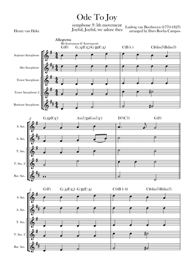 Ode To joy (Symphony 9 5th movement)