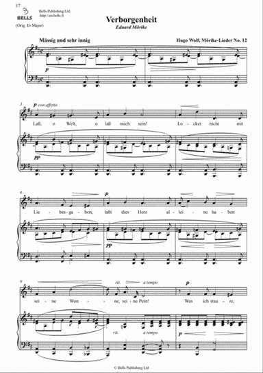 Verborgenheit (D Major)