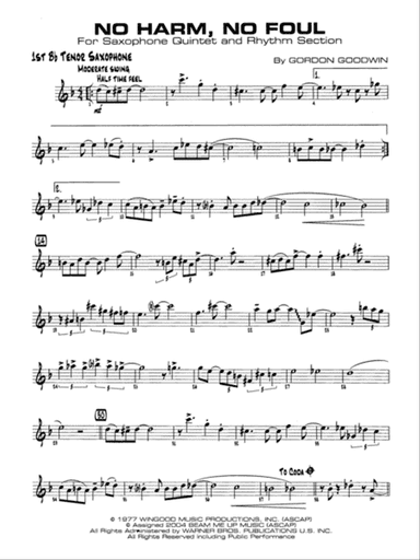 No Harm, No Foul: B-flat Tenor Saxophone