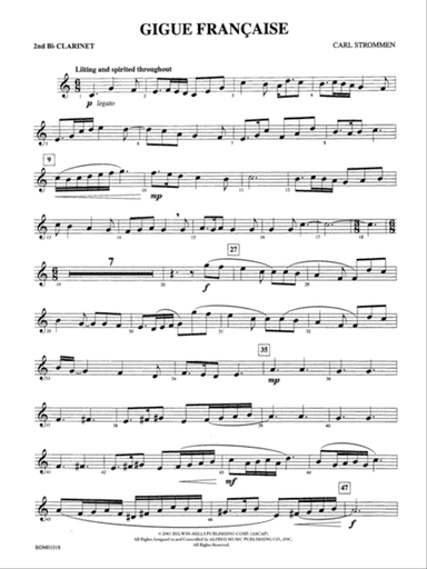 Gigue Française: 2nd B-flat Clarinet