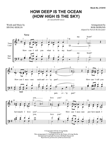 How Deep Is The Ocean (How High Is the Sky) (arr. Rob Hopkins)
