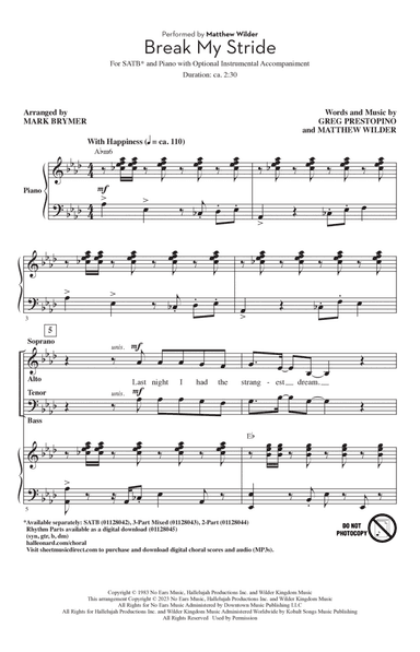 Break My Stride (arr. Mark Brymer)